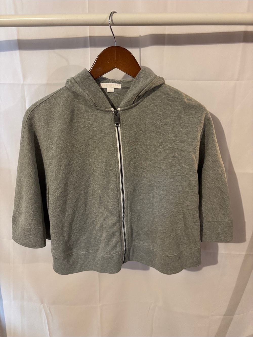 Burberry Light Grey Ribbed Knit Pullover